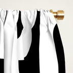 Black and White Mid-Century Modern Loop Pattern Window Curtain Gallery Image 2