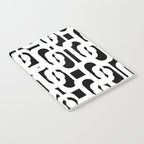 Black and White Mid-Century Modern Loop Pattern Notebook Gallery Image 2