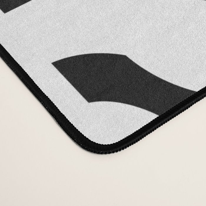 Black and White Mid-Century Modern Loop Pattern Desk Mat Gallery Image 4