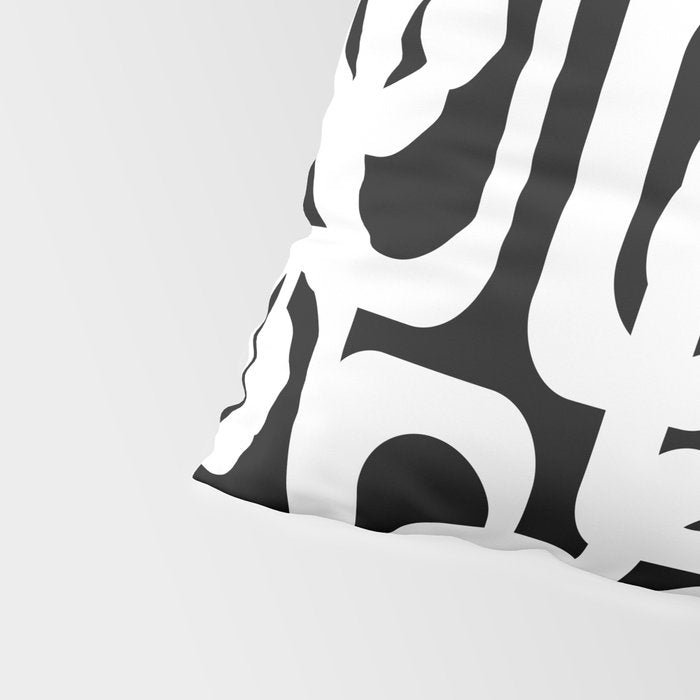 Black and White Mid-Century Modern Loop Pattern Pillow Sham Gallery Image 4