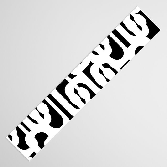 Black and White Mid-Century Modern Loop Pattern Table Runner Gallery Image 3