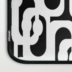 Black and White Mid-Century Modern Loop Pattern Laptop Sleeve Gallery Image 3
