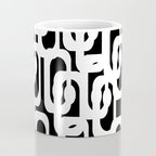 Black and White Mid-Century Modern Loop Pattern Coffee Mug Gallery Image 4