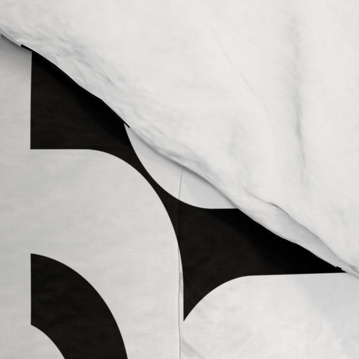 Black and White Mid-Century Modern Loop Pattern Comforter Gallery Image 4
