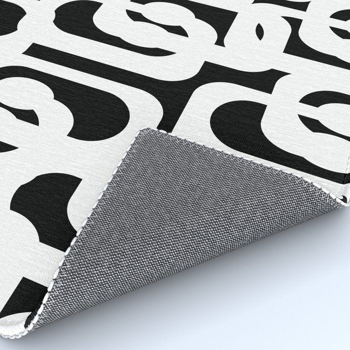 Black and White Mid-Century Modern Loop Pattern Rug Gallery Image 4