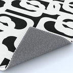 Black and White Mid-Century Modern Loop Pattern Rug Gallery Image 4