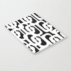 Black and White Mid-Century Modern Loop Pattern Notebook Gallery Image 3