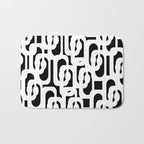 Black and White Mid-Century Modern Loop Pattern Bath Mat Gallery Image 1