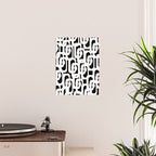 Black and White Mid-Century Modern Loop Pattern Poster Gallery Image 2