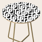 Black and White Mid-Century Modern Loop Pattern Side Table Gallery Image 2