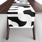 Black and White Mid-Century Modern Loop Pattern Table Runner Gallery Image 1