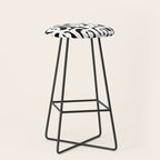 Black and White Mid-Century Modern Loop Pattern Stool Gallery Image 1