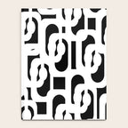 Black and White Mid-Century Modern Loop Pattern Notebook Gallery Image 4