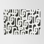 Black and White Mid-Century Modern Loop Pattern Rug Gallery Image 2