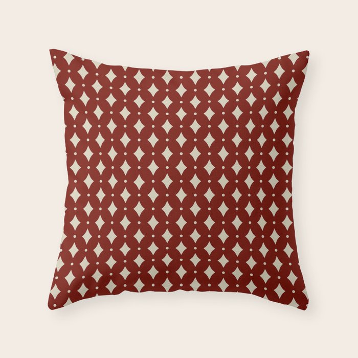 Vintage Stars VII Ruby Red Throw Pillow Gallery Image 6