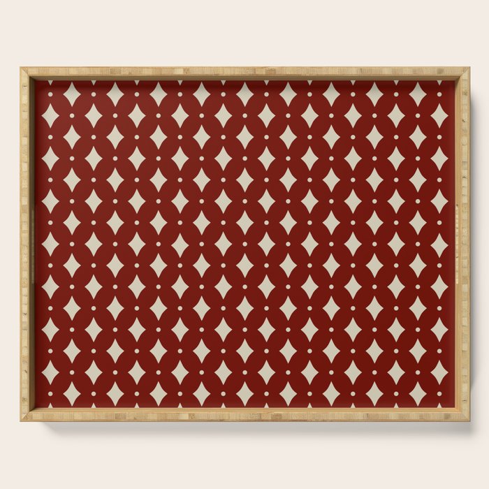 Vintage Stars VII Ruby Red Serving Tray Gallery Image 1