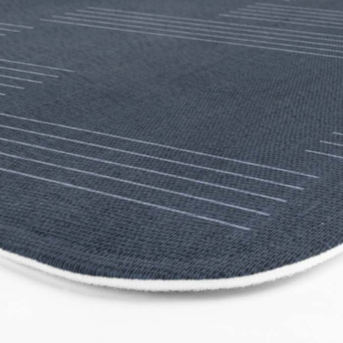 Minimal Striped Pattern, Navy Blue Bath Mat Gallery Image 3