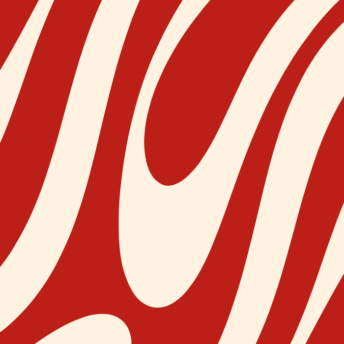 Wavy Loops Retro Abstract Pattern Red and Almond Cream Coffee Mug Gallery Image 2