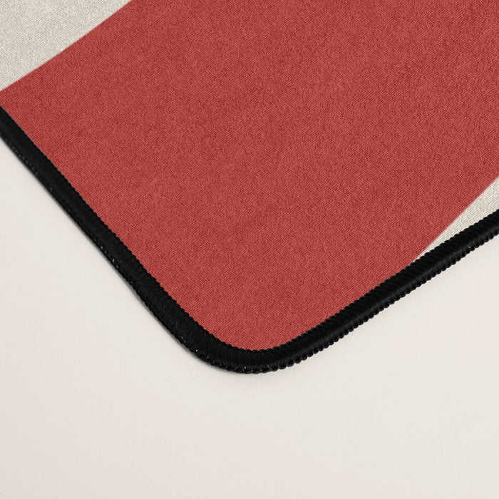 Wavy Loops Retro Abstract Pattern Red and Almond Cream Desk Mat Gallery Image 4