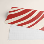 Wavy Loops Retro Abstract Pattern Red and Almond Cream Wrapping Paper Gallery Image 2