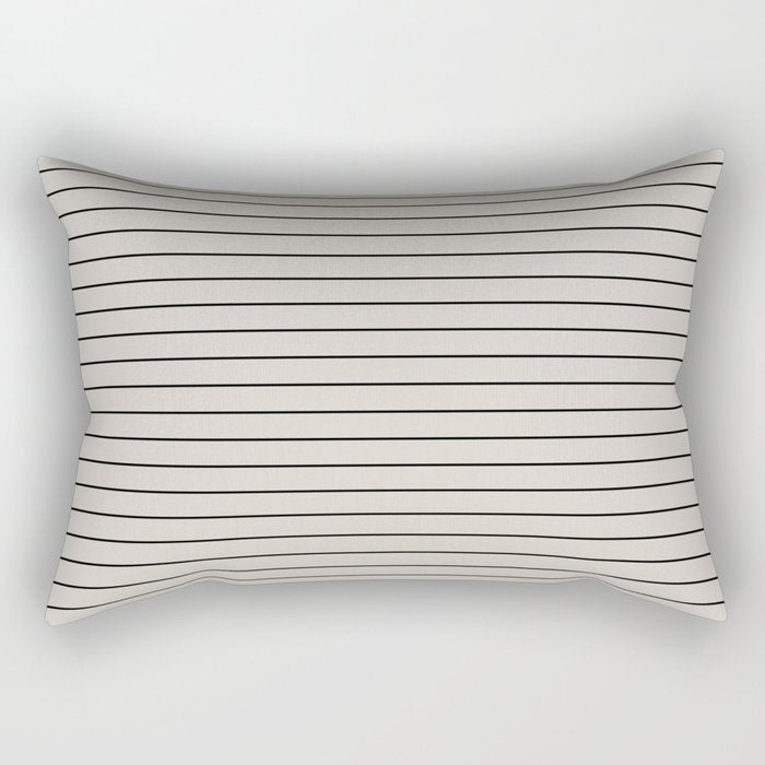 Minimal Arch LVII Vintage Creme and Black Modern Geometric Lines Rectangular Pillow Gallery Image 2
