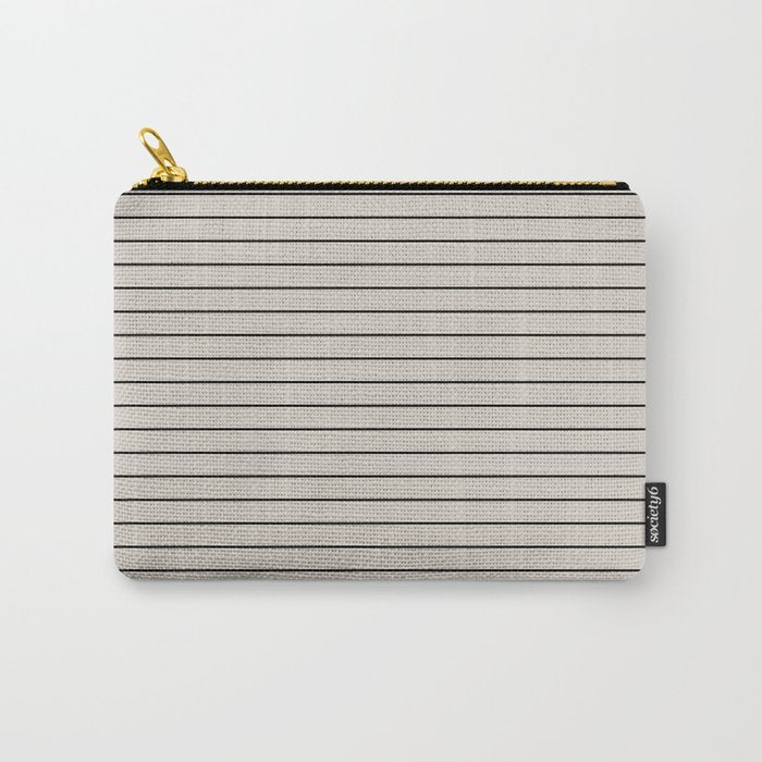 Minimal Arch LVII Vintage Creme and Black Modern Geometric Lines Carry All Pouch Gallery Image 1