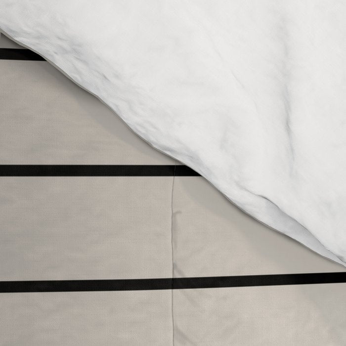 Minimal Arch LVII Vintage Creme and Black Modern Geometric Lines Comforter Gallery Image 4