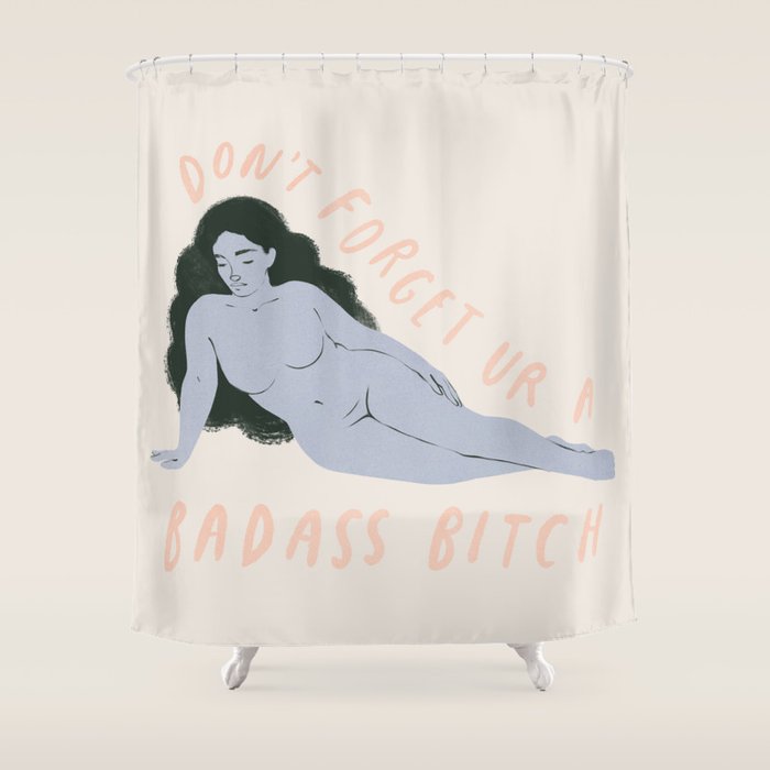 badass bitch Shower Curtain Gallery Image 1