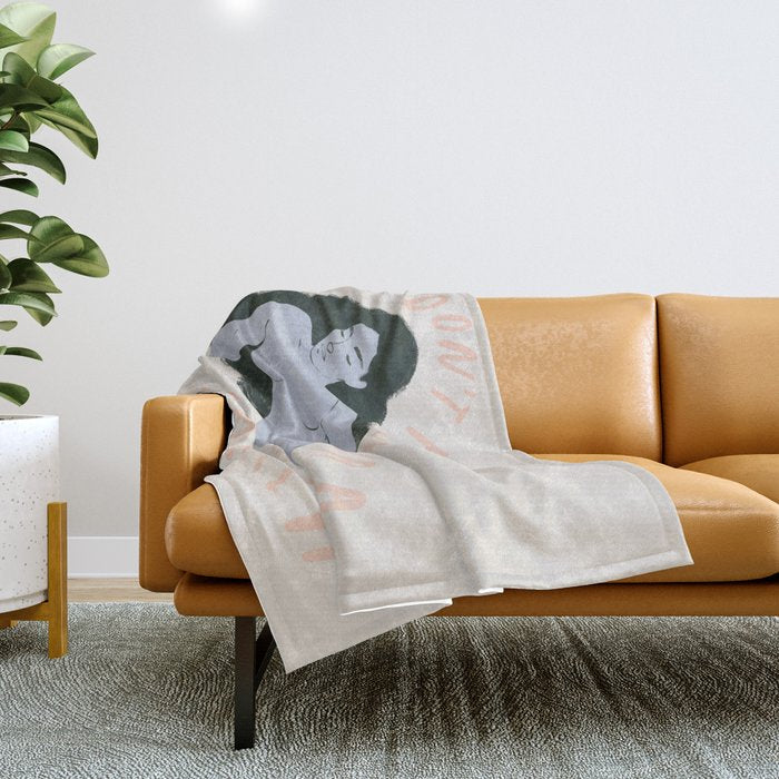 badass bitch Throw Blanket Gallery Image 1