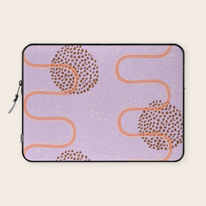 Abstract Fields in Lavender & Brown Laptop Sleeve Gallery Image 1