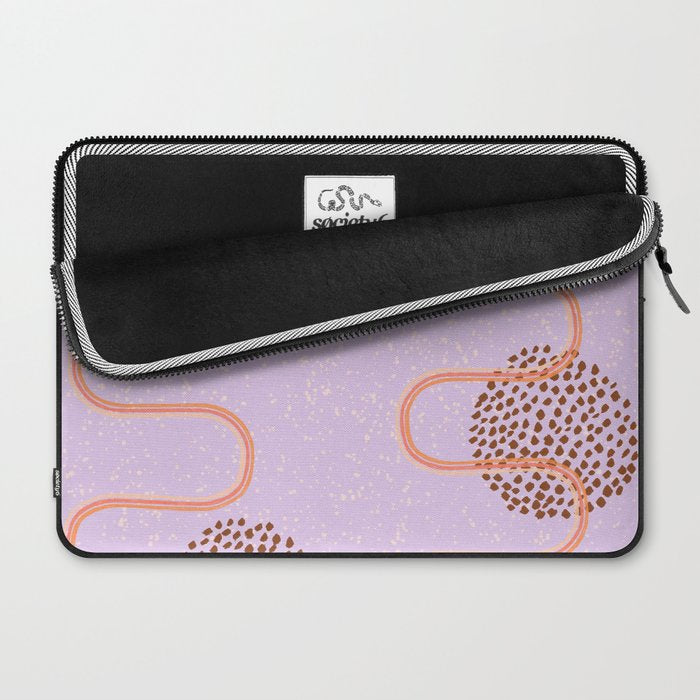 Abstract Fields in Lavender & Brown Laptop Sleeve Gallery Image 2