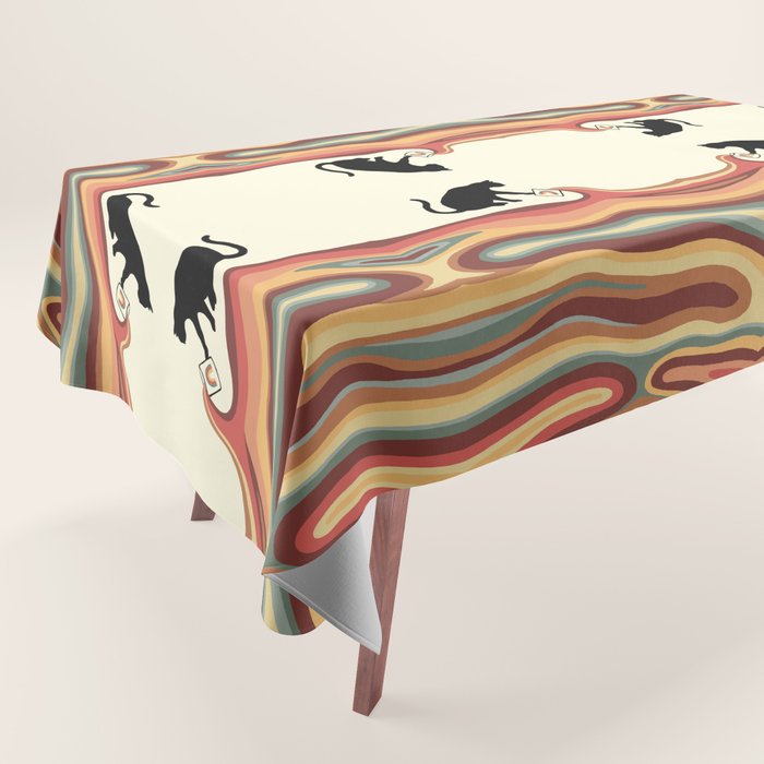 Rainbow cat 1 coffee milk drop Tablecloth Gallery Image 1