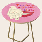 I'm Done With This Shit - Funny Cat Pun Side Table Gallery Image 2