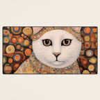 Gustav Klimt Cat with Colorful Costume Desk Mat Gallery Image 3
