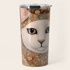 Gustav Klimt Cat with Colorful Costume Travel Mug Gallery Image 1