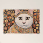 Gustav Klimt Cat with Colorful Costume Welcome Mat Gallery Image 1