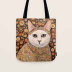 Gustav Klimt Cat with Colorful Costume Tote Bag Gallery Image 1