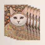 Gustav Klimt Cat with Colorful Costume Wrapping Paper Gallery Image 3
