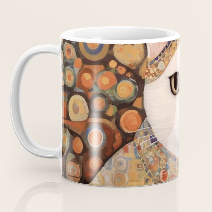 Gustav Klimt Cat with Colorful Costume Coffee Mug Gallery Image 3