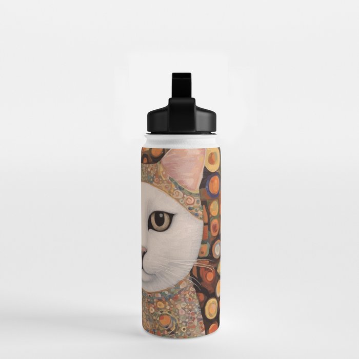 Gustav Klimt Cat with Colorful Costume Water Bottle Gallery Image 2