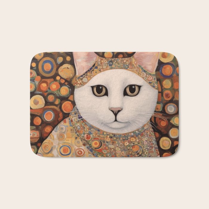 Gustav Klimt Cat with Colorful Costume Bath Mat Gallery Image 1