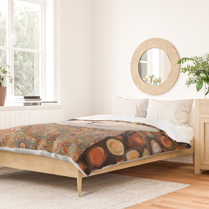 Gustav Klimt Cat with Colorful Costume Duvet Cover Gallery Image 2