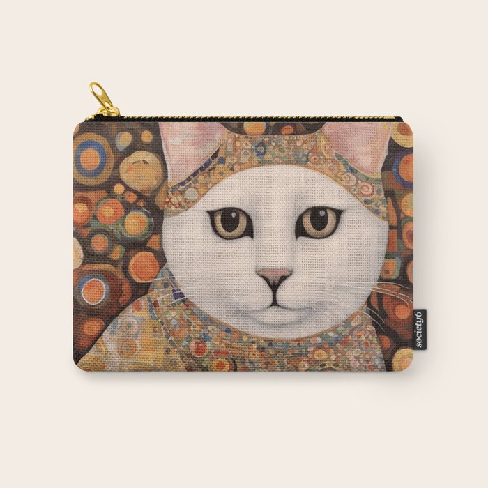 Gustav Klimt Cat with Colorful Costume Carry All Pouch Gallery Image 1