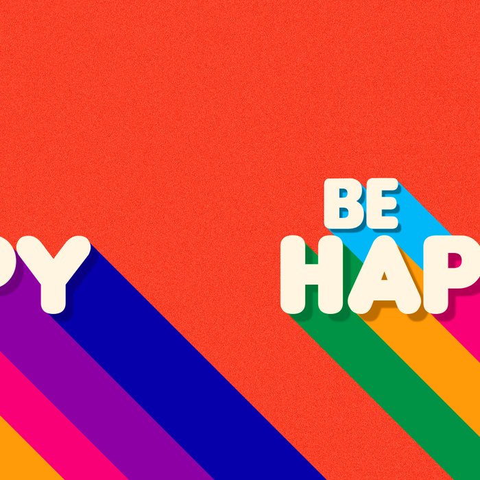 BE HAPPY - rainbow retro typography Coffee Mug Gallery Image 2