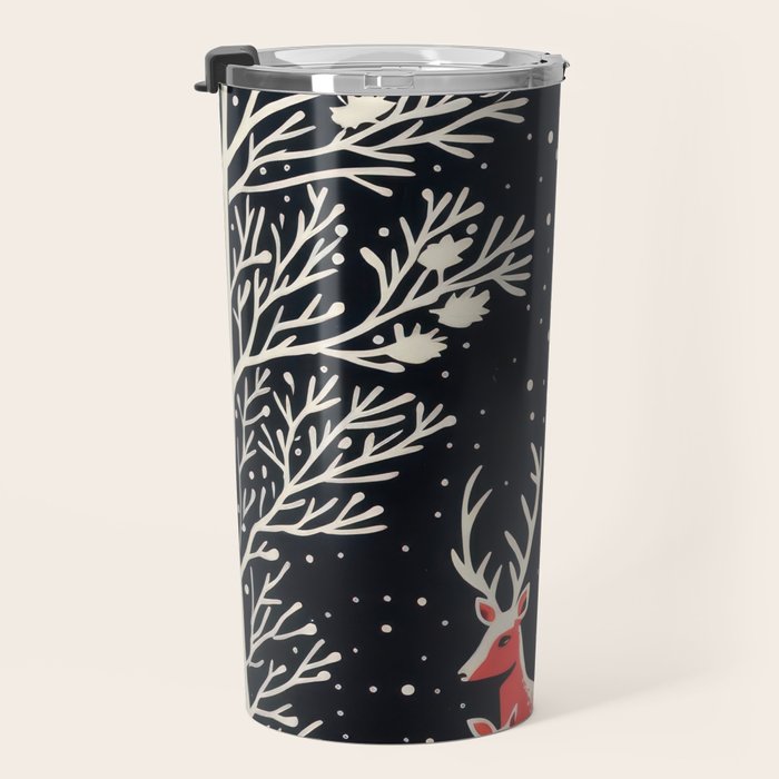 Winter Deer Pair Travel Mug Gallery Image 3