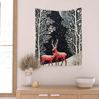 Winter Deer Pair Wall Tapestry Gallery Image 2