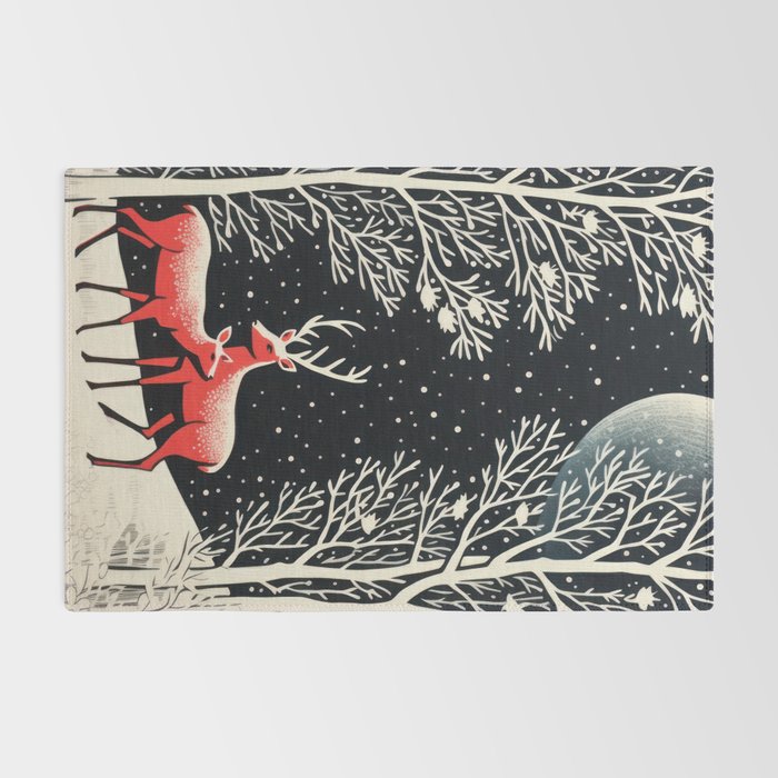 Winter Deer Pair Rug Gallery Image 2