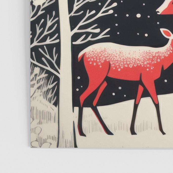Winter Deer Pair Poster Gallery Image 3