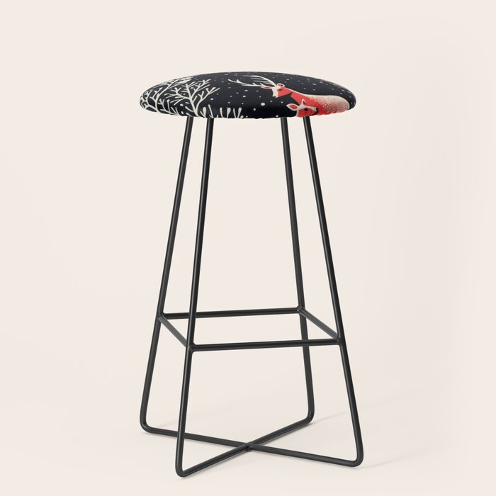 Winter Deer Pair Stool Gallery Image 1