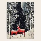 Winter Deer Pair Poster Gallery Image 4